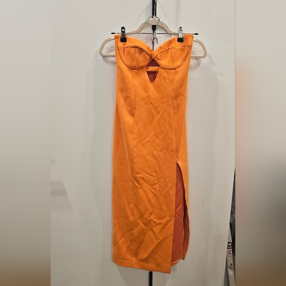 Bardot Orange Strapless Dress - Picture 2 of 5